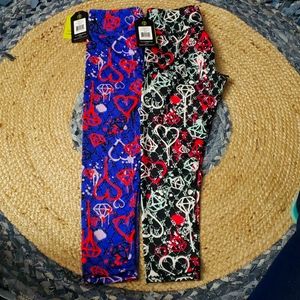 Two ZUMBA Convention Crop Leggings Multi Colored Z1B01050 SIZE XS